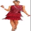 1920s Vintage Inspired Sequin Embellished Fringe Gatsby Flapper Tassel Dress w/ 20s Accessories Set view 3