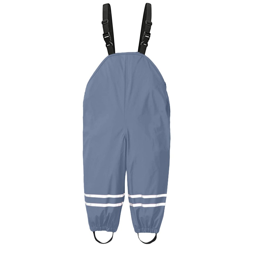 Toddler/Little/Big Boys' Girls' aterproof Rain Snow Pant Dungarees Mud Dirty Proof Rain Suspender (Grey-B, 5-6 Years)