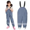 Toddler/Little/Big Boys' Girls' aterproof Rain Snow Pant Dungarees Mud Dirty Proof Rain Suspender (Grey-B, 5-6 Years) view 3