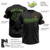 Design Your Softball Shirts with Green Stitched Name Number, Casual Black Pullover Baseball Style Beach Shirts Sports Team Uniforms Personalized Athletic Tees for Fishing, Sailing, Hiking, Vacation view 3