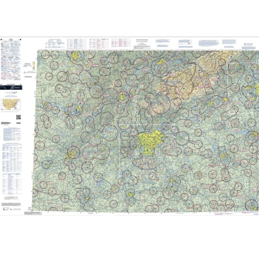 Expired FAA Atlanta Sectional Chart (SATL) - Wrapping Paper, Decoration, Training Use