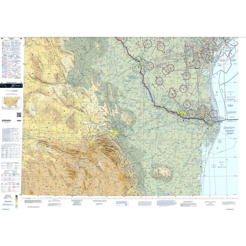 Expired FAA Brownsville Sectional Chart (SBRO) - Wrapping Paper, Decoration, Training Use