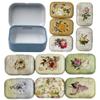 8Pcs Mini Flower Tin Trinket Jewelry Organizer Storage Box Decorative Boxes Small Metal Tins with Hinged Lids Portable Box Containers Small Storage Kit,Mothers Day Gifts for Wife view 2