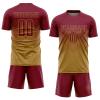 Custom Soccer Jersey Gradient with Shorts Printed Name Number Sports Training Large Size Uniforms for Men/Kids Crimson and Gold view 1