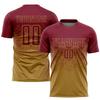 Custom Soccer Jersey Gradient with Shorts Printed Name Number Sports Training Large Size Uniforms for Men/Kids Crimson and Gold view 3