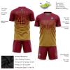Custom Soccer Jersey Gradient with Shorts Printed Name Number Sports Training Large Size Uniforms for Men/Kids Crimson and Gold view 4