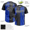 Design Your Own Novelty Softball Jersey for Mom Daughter Son Family Custom Striped Mens Womens Boys Girls Baseball Tee Personalized Royal Blue and Black V-Neck Softball Shirts Sports Team Uniform view 2