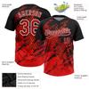 Customizable Fire Flames Baseball Jersey 3D-Pattern Red and Black Sports Shirt Personalized Softball Team Uniforms Stitched Name Number Design Casual Sports T-shirts for Men Women Youth Mom, XS-5XL view 3
