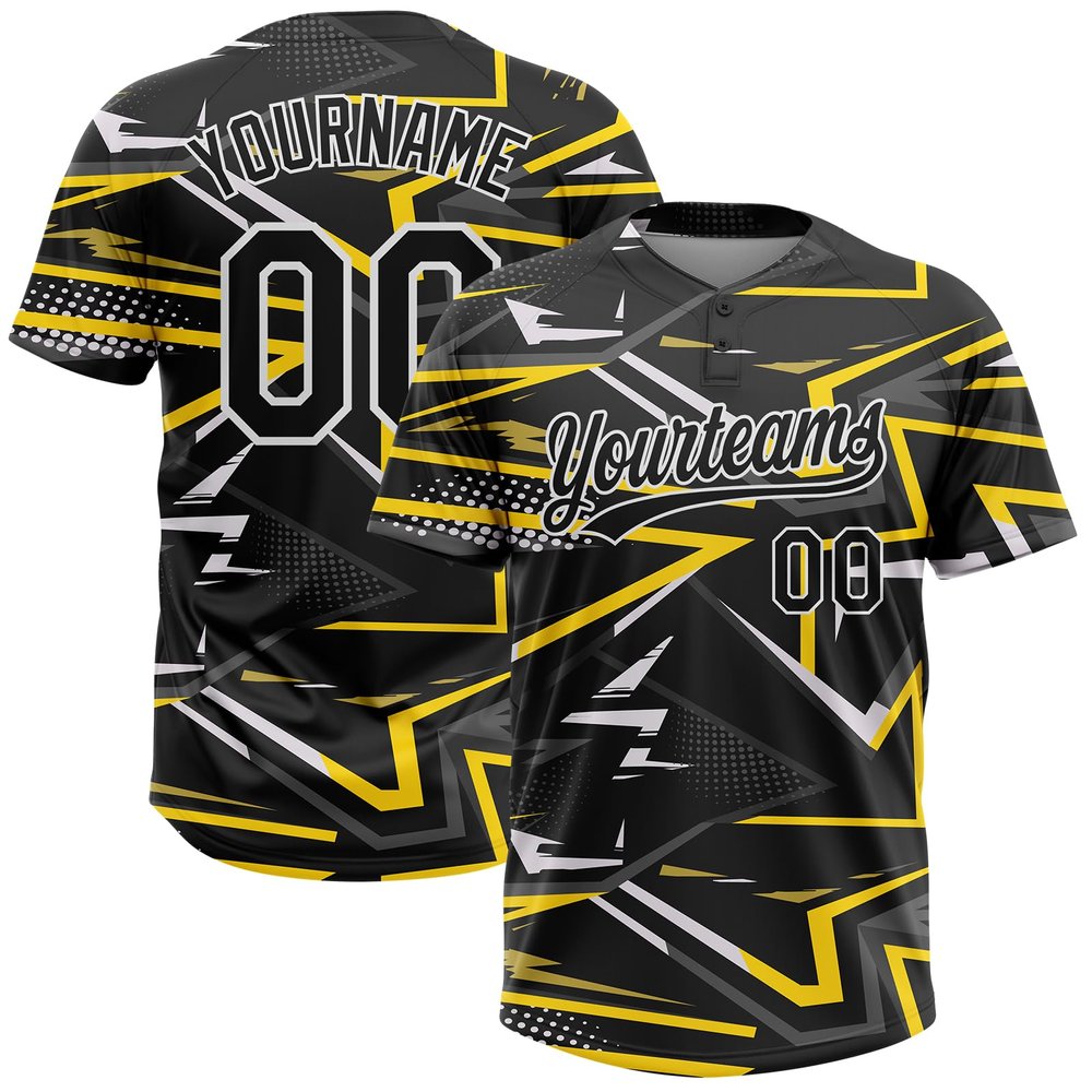 Personalized Cyberpunk Softball Jerseys, Novelty Geometric Designed Hip Hop Shirts Gray White Yellow Striped Tees for Men Women Boys Girls Personalized Stitched Graffiti Baseball Jersey Team Uniform