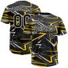 Personalized Cyberpunk Softball Jerseys, Novelty Geometric Designed Hip Hop Shirts Gray White Yellow Striped Tees for Men Women Boys Girls Personalized Stitched Graffiti Baseball Jersey Team Uniform view 1