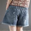 Vintage High Waist Embroidery Denim Shorts Hole Loose Women Pants Elastic Waist Wide Leg Pants 883 XXL 70-80kg view 3