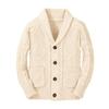 Inorin Boy's Sweater Cardigan Button Down Shawl Collar Cable Knitted Outwear Sweater Coats with Pockets Apricot view 1