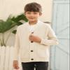 Inorin Boy's Sweater Cardigan Button Down Shawl Collar Cable Knitted Outwear Sweater Coats with Pockets Apricot view 2