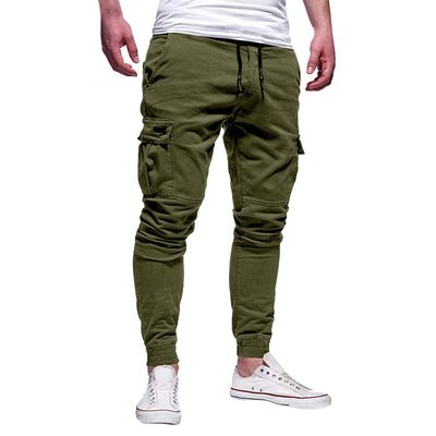 GOKKILRW Mens Fashion Hiking Cargo Pants Slim Fit Stretch Lightweight Workout Joggers Cycling Fishing Training Camping Jogging Sweatpants Outdoor Casual Work Track Sweat Pants Army Green