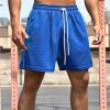 GOKKILRW Mens Athleitc Sweat Gym Shorts Drawstring Elastic Waist Workout Lounge Jersey Training Jogger Pants Casual Loose Fitness Running Walking Cycling Track Shorts Blue view 2