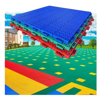 25cm Outdoor Waterproof Modular Interlocking Floor Tiles, Plastic Splicing Floor Sports Mat, Weather Resistance/Easy to Install (Color : Red, Size : 4PCS)