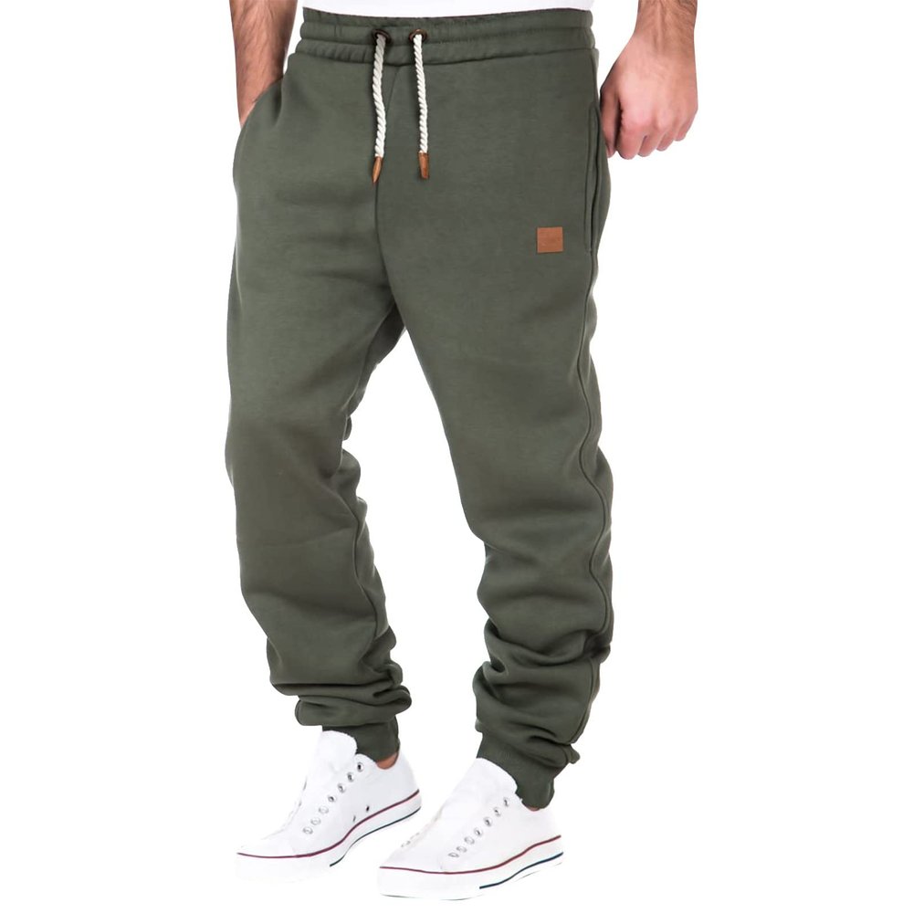 GOKKILRW Mens Fashion Workout Athletic Golf Jogger Pants Drawstring Elastic Waist Lightweight Running Camping Fishing Jogging Gym Sweatpants Active Track Fitness Lounge Sports Pants Army Green