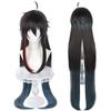 maysuwell Anime Black Blue mixed Red Wigs Men Long Straight Wig with Ahoge Bangs Layered Haircut Adult Game Dragon Lunae Cosplay Wigs Halloween,Christmas,Comic con,Game Show,Party view 1