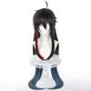 maysuwell Anime Black Blue mixed Red Wigs Men Long Straight Wig with Ahoge Bangs Layered Haircut Adult Game Dragon Lunae Cosplay Wigs Halloween,Christmas,Comic con,Game Show,Party view 2