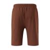 GOKKILRW Mens Linen Casual Shorts with Pockets Drawstring Elastic Waist Loose Fit Summer Beach Shorts Outdoor Lightweight Workout Fishing Cycling Running Jogging Yoga Shorts Trouser Brown view 4
