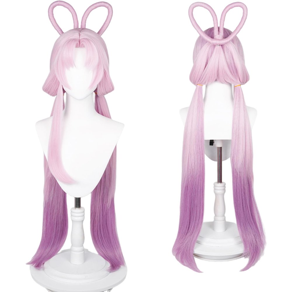 maysuwell Amine Game Purple Cosplay Wig Long Straight Hair Halloween,Christmas,Daily Fashion, Anime and Gaming Expo,Fancy ball