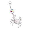 1PC Surgical Steel 14g 3/8 10mm belly button rings dangle Piercing Jewelry navel Lobe 8mm 5mm Aurora Borealis Crystal M15006 view 1