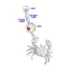 1PC Surgical Steel 14g 3/8 10mm belly button rings dangle Piercing Jewelry navel Lobe 8mm 5mm Aurora Borealis Crystal M15006 view 2
