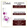 1PC Surgical Steel 14g 3/8 10mm belly button rings dangle Piercing Jewelry navel Lobe 8mm 5mm Aurora Borealis Crystal M15006 view 3