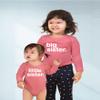 big sister little sister matching outfits shirts set baby toddler newborn girls (Mauve - Long Sleeve, Kid (7Y) / Baby (NB)) view 4