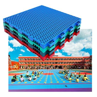 10PCS Outdoor Waterproof Modular Interlocking Floor Tiles for School/Kindergarten/Amusement Park, Plastic Splicing Floor Sports Mat (Color : Light Green)