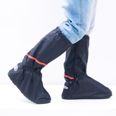 JANDRA Nylon Oxford Cloth Men's and Women's Flat Shoes rain Shoe Covers XXL(baselength32.5CM)
