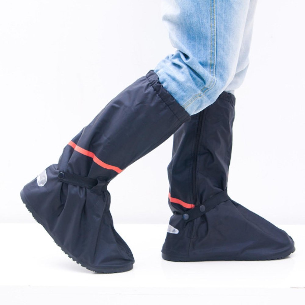 JANDRA Nylon Oxford Cloth Men's and Women's Flat Shoes rain Shoe Covers XXL(baselength32.5CM)
