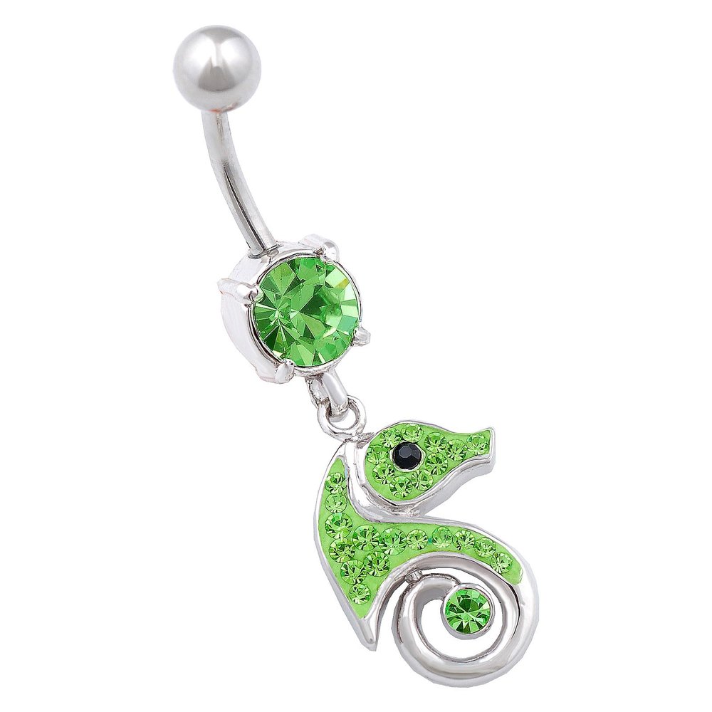 1PC Surgical Steel 14g 3/8 10mm dangle belly button piercing Piercing Jewelry navel Ear Lobe 8mm 5mm Peridot Crystal M14936