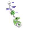 1PC Surgical Steel 14g 3/8 10mm dangle belly button piercing Piercing Jewelry navel Ear Lobe 8mm 5mm Peridot Crystal M14936 view 2