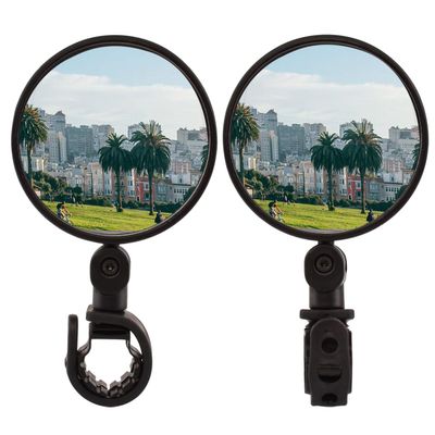 Bike Mirror Bicycle Rear View Mirrors,Rotatable Handlebar Reflectors Foldable Convex Mirror