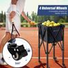 Goplus Foldable Tennis Ball Hoppers, Lightweight Aluminum Tennis Ball Basket with Wheels, Removable Bag, Side Pockets, Carry Bag, Portable Sports Teaching Cart Holds 150 Tennis Balls (Blue)  view 3