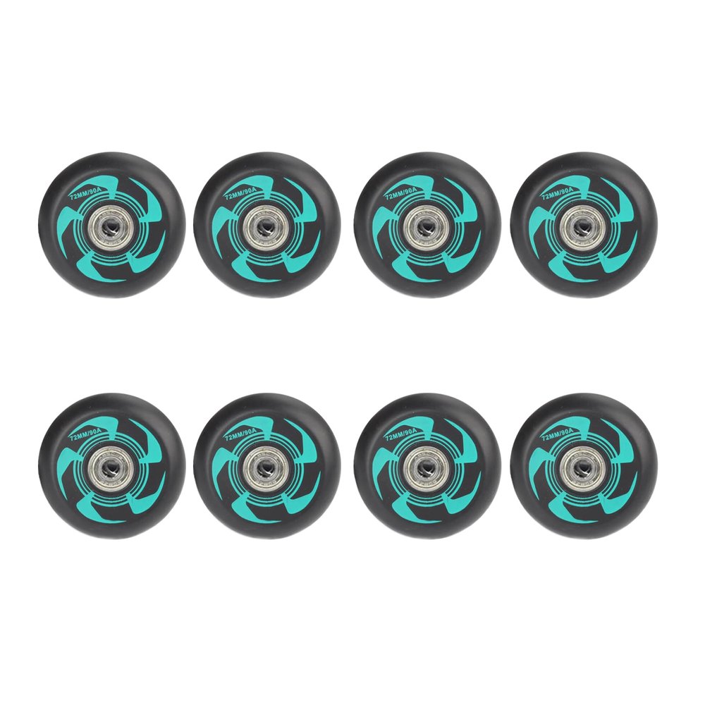 JHKJ 72mm,76mm,80mm Inline Skate Wheels Wear-Resistant 8 Pack 90A with ABEC-9 Bearings Wheels Replacement Accessories Indoor or Outdoor Training Wheels,Green,80mm