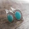 EVURU Trendy Silver Color Women Earrings Green Stone Hoop Drop Earrings for Women Earrings Engagement Party Jewelry 1Pair (Color : Style-20) view 4