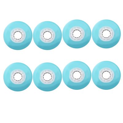 JHKJ 8-Pack Flash Wheel Inline Skate Wheels Pulley Light Up 85A Super Shiny, high Elastic and wear-Resistant 62/64/68/70/72/76/80mm Replace Wheels,Blue,64mm