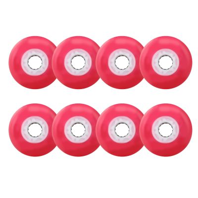 JHKJ 8-Pack Flash Wheel Inline Skate Wheels Pulley Light Up 85A Super Shiny, high Elastic and wear-Resistant 62/64/68/70/72/76/80mm Replace Wheels,Red,70mm