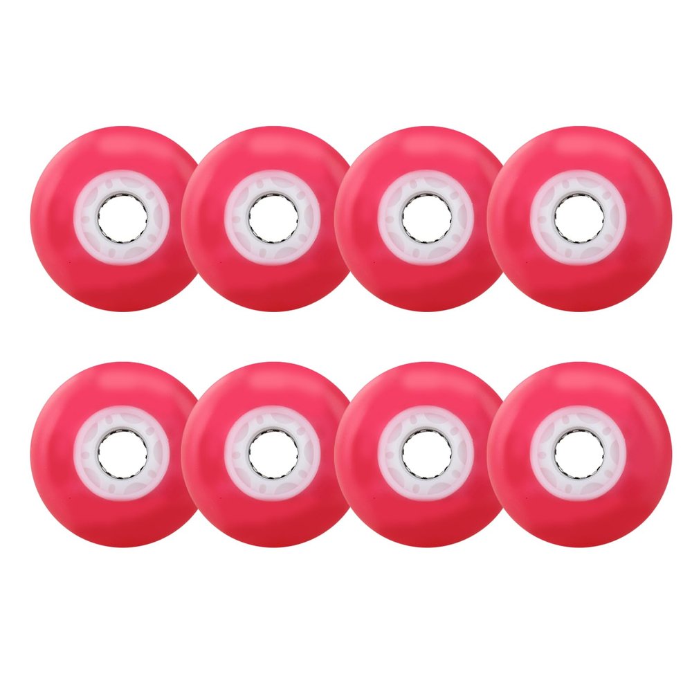 JHKJ 8-Pack Flash Wheel Inline Skate Wheels Pulley Light Up 85A Super Shiny, high Elastic and wear-Resistant 62/64/68/70/72/76/80mm Replace Wheels,Red,70mm