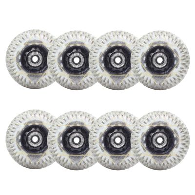 JHKJ Inline Wheels Replacement Wheels with Bearings ABEC-9 Intended for Wheel Replacement with Spark Stone Luminous Inline Wheels 8-Pack 72/76/80mm,White,76mm