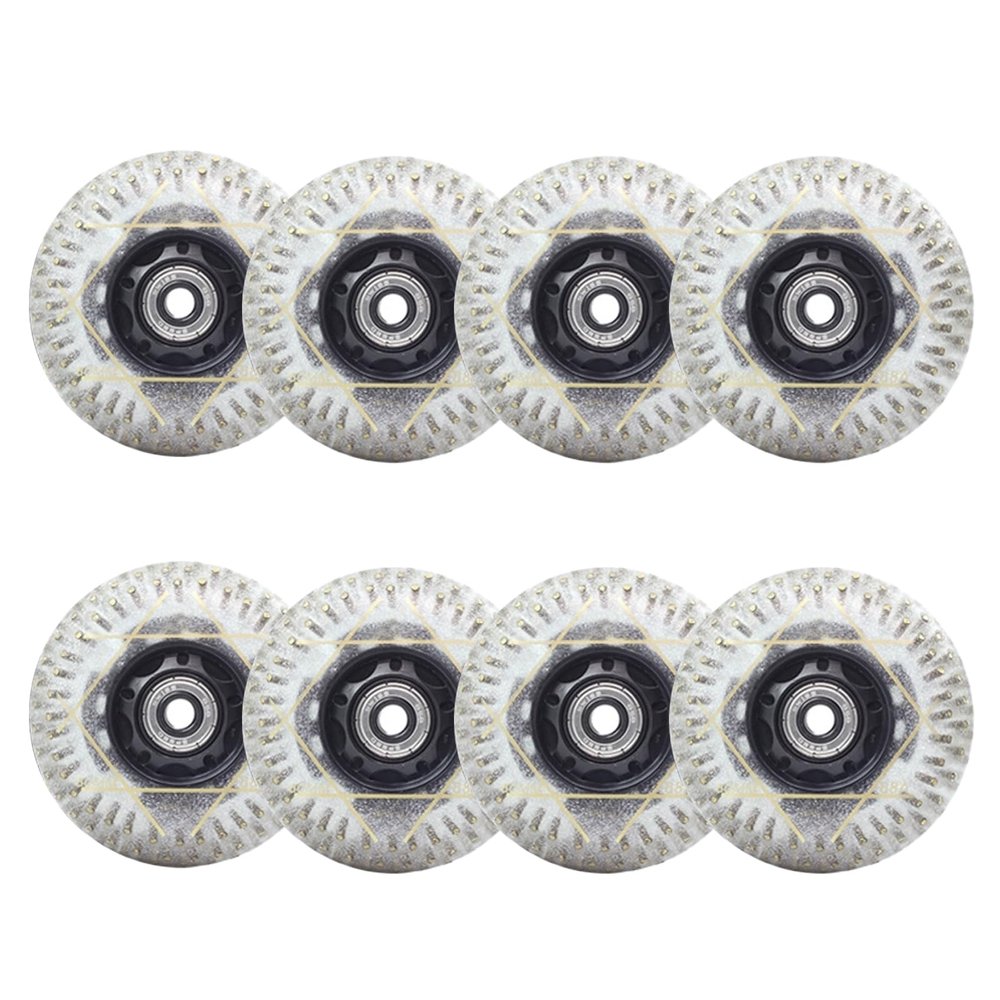 JHKJ Inline Wheels Replacement Wheels with Bearings ABEC-9 Intended for Wheel Replacement with Spark Stone Luminous Inline Wheels 8-Pack 72/76/80mm,White,76mm