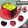 Goplus Foldable Tennis Ball Hoppers, Lightweight Aluminum Tennis Ball Basket with Wheels, Removable Bag, Side Pockets, Carry Bag, Portable Sports Teaching Cart Holds 150 Tennis Balls (Red) view 4