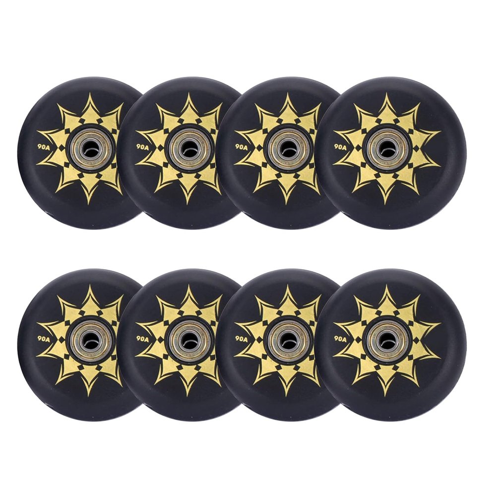 JHKJ 8-Pack Inline Skate Wheels 64,68,70,72,76,80mm Hardness 90A Inline Outdoor Skate PU Replacement Wheel with ABEC-9 High Speed Bearings,70mm
