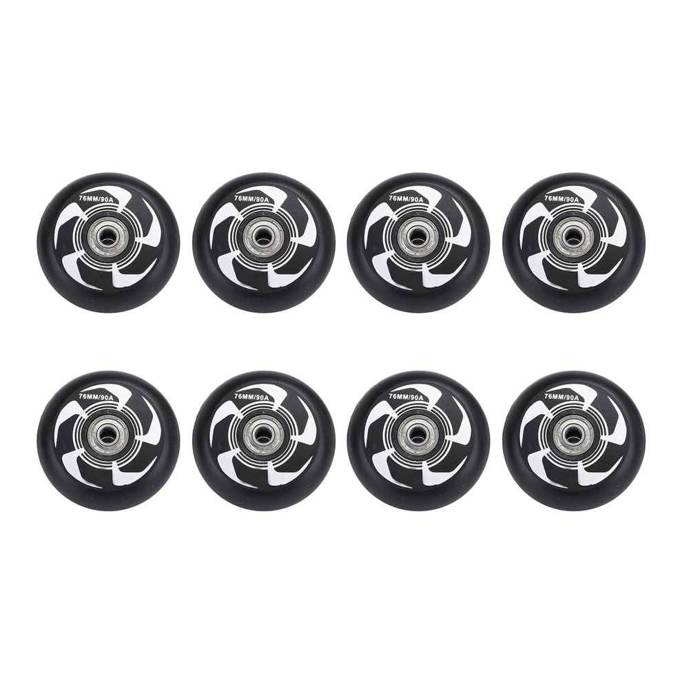 JHKJ 72mm,76mm,80mm Inline Skate Wheels Wear-Resistant 8 Pack 90A with ABEC-9 Bearings Wheels Replacement Accessories Indoor or Outdoor Training Wheels,White,80mm