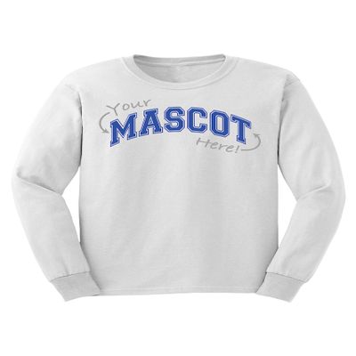Fashion Greek TCTG School Mascot T-Shirt Tigers White/Blue XX-Large Long Sleeve