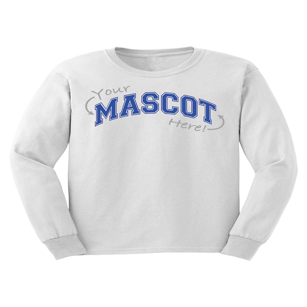 Fashion Greek TCTG School Mascot T-Shirt Tigers White/Blue XX-Large Long Sleeve