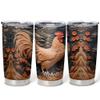 Hyturtle Personalized Gifts For Chicken Lover - Rooster Prints Custom Name Stainless Steel Tumbler 20oz With Lid - Idea Farm Animals Lover Gifts For Women, Girl, Kids On Birthday, Christmas view 1