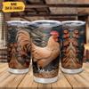 Hyturtle Personalized Gifts For Chicken Lover - Rooster Prints Custom Name Stainless Steel Tumbler 20oz With Lid - Idea Farm Animals Lover Gifts For Women, Girl, Kids On Birthday, Christmas view 2